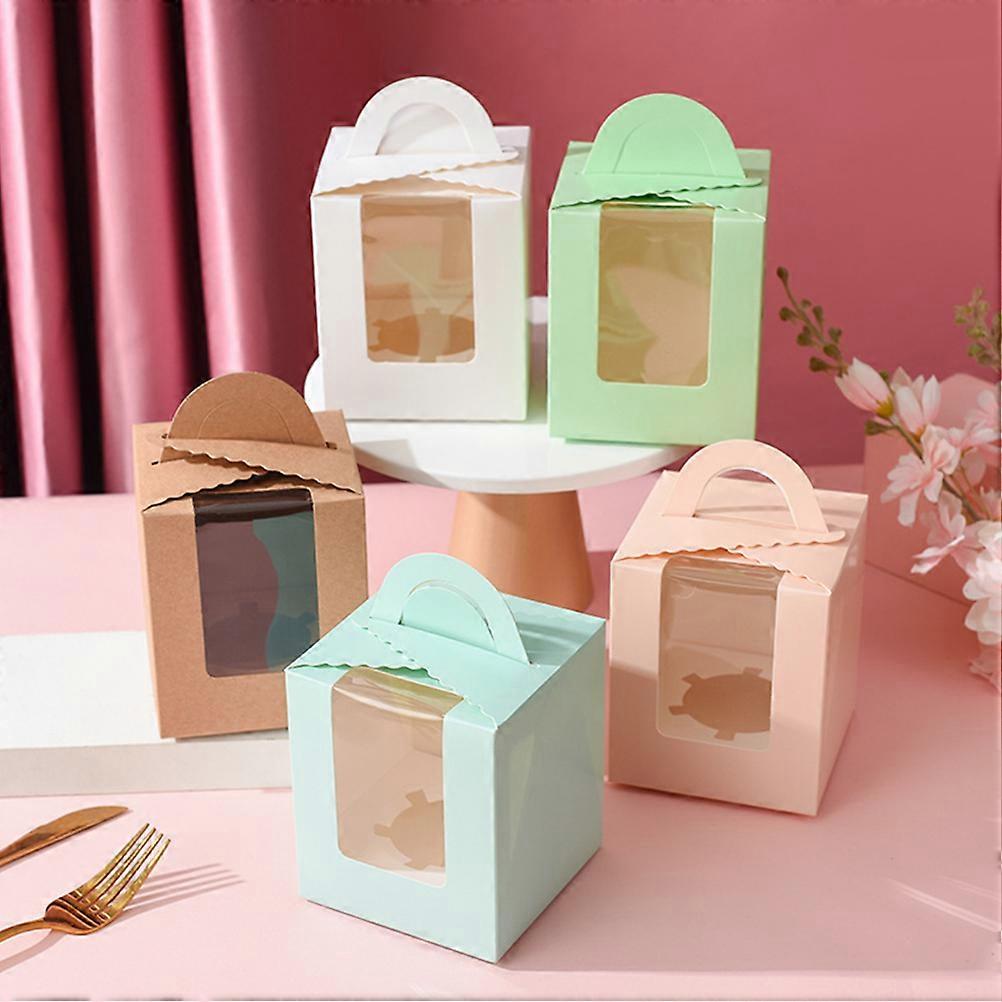 Cake Packing Boxes Egg Cupcake Carrier Box with Window for Storage 24Pcs