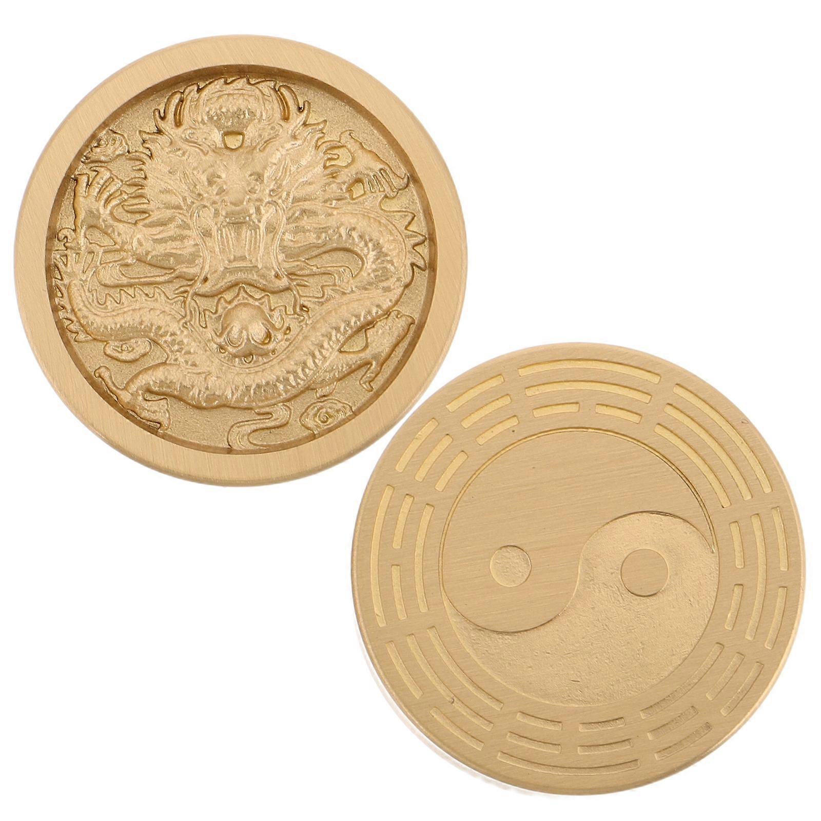 Golden Brass Paperweight for Calligraphy Use 2Pcs Solid Metal Weights for Desk