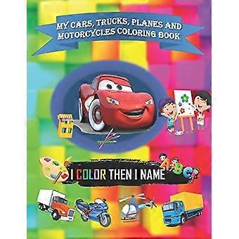 Mijn kleurboek met auto's, vrachtwagens, vliegtuigen en motoren: 21,59 x 27,94 cm (8 x 11 inch) met 33 pagina's en een glanzende kaft. Kleurboek voor kinderen en peuters.