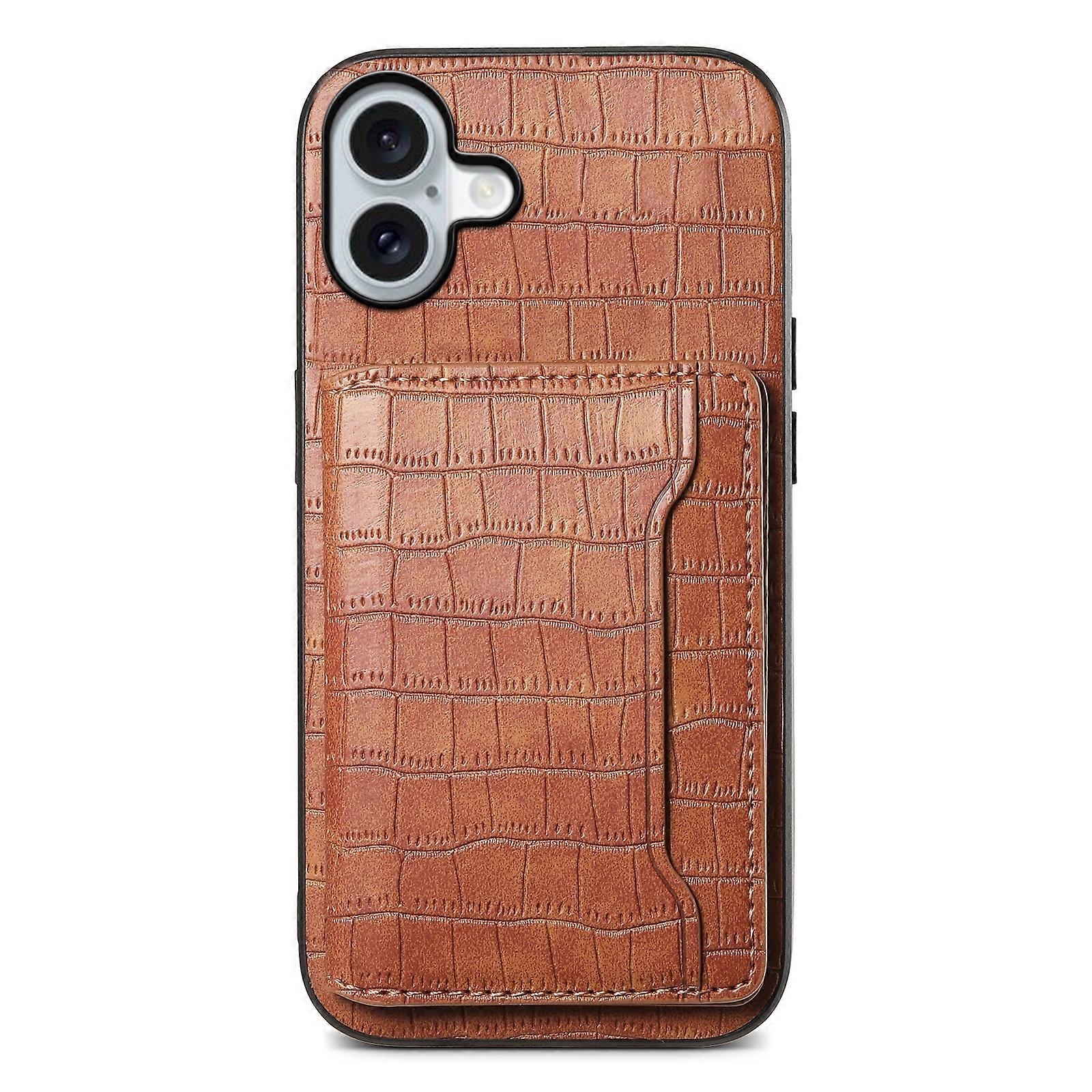 Crocodile Texture Card Bag Design Full Coverage Phone Case