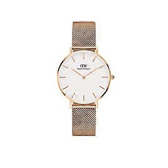 Daniel Wellington Petite Melrose 32mm White Rose Gold Mesh Watch