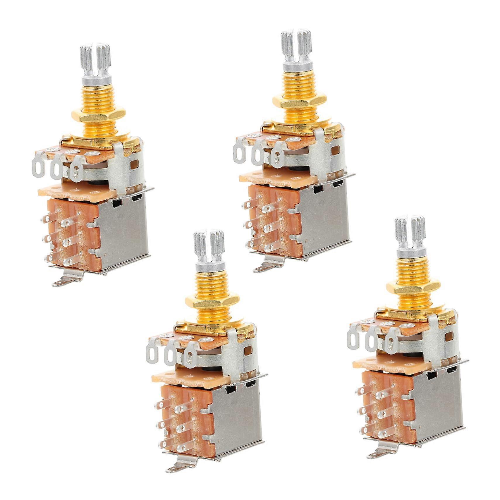 4 Sets Electric Guitar Control Knobs and Potentiometer Switches for Easy Modification