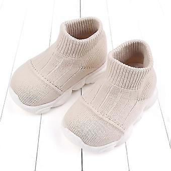 UTTOASFAY Kleinkinderschuhe, Babyschuhe für Mädchen und Jungen, Freizeitschuhe, gewebt, Beige, 3-6 Monate