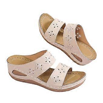 Willtoo ortopædiske kilehælsandaler til kvinder – boheme slingback, åben tå, svangstøtte, memory foam, komfortable, elegante sommer- og strandsko,