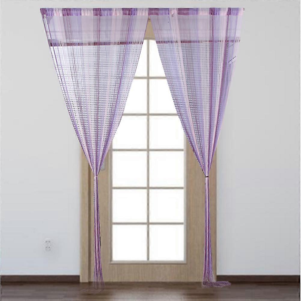 String Curtains Thread Curtains for Door Decor 2Pcs Purple Drapes