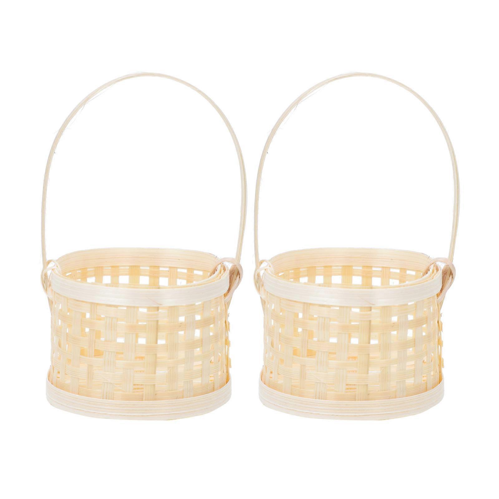 Mini Storage Baskets Bamboo Weaving for Storage Use 4Pcs