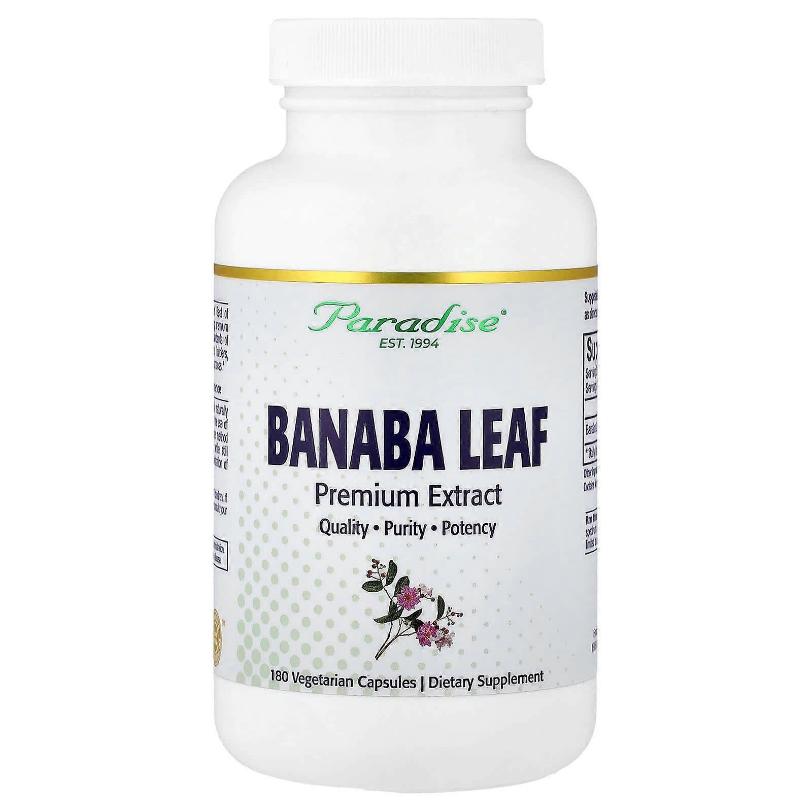 Paradise Herbs, Banaba Leaf, 180 Vegetarian Capsules