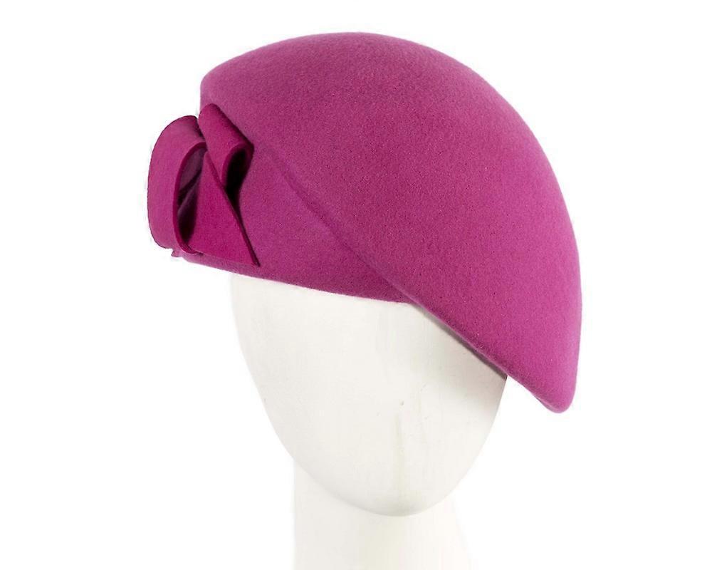 Fuchsia felt beret hat by Max Alexander J432F