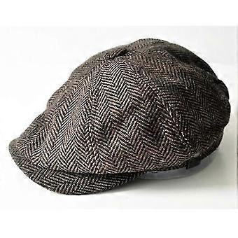 Béret sans marque, casquette plate en laine marron, doux et tendance