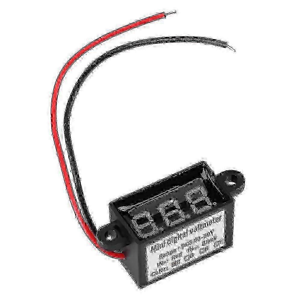 Mini DC 3.5-30V Waterproof 0.28" LED Digital Voltmeter Voltage Meter Panel (Red)