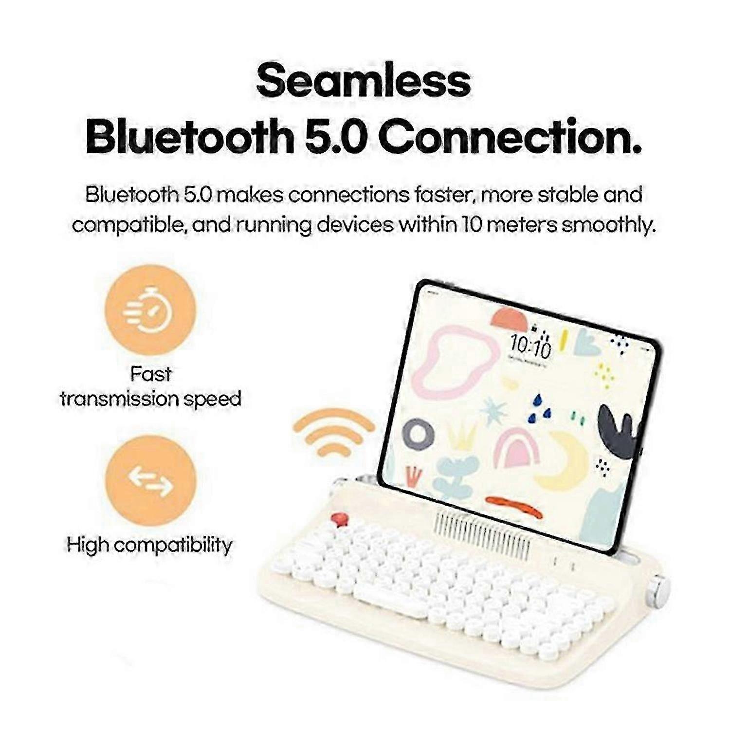 Bluetooth Wireless Keyboard Office Typewriter Feel Tablet Notebook ,A