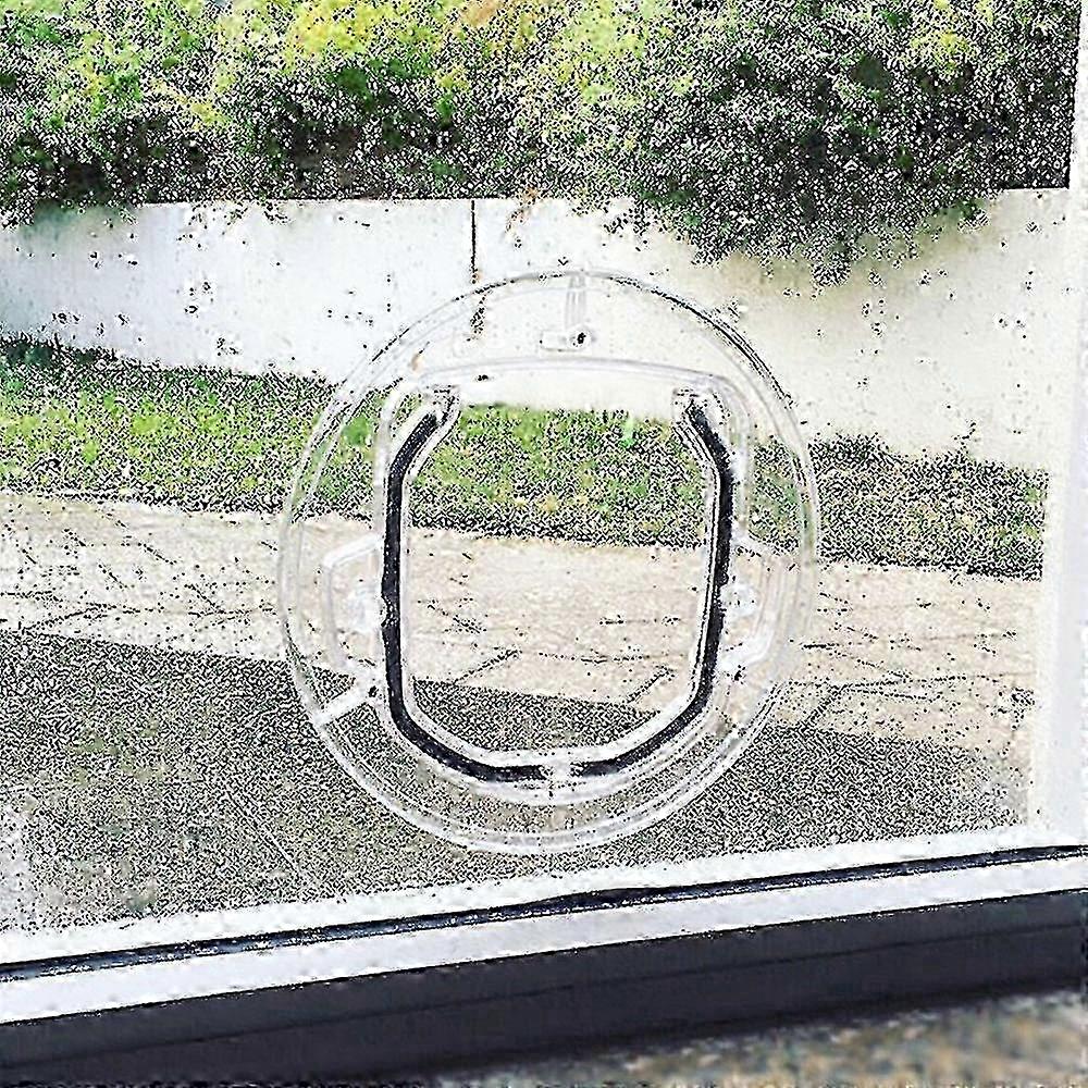 Selective entry pet door for glass panel 30cm square 4cm thick