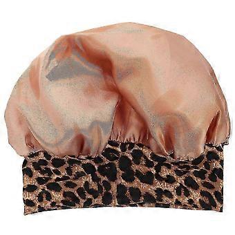 2026 Suitable Leopard Sleep Caps for Women Wide Brim Nighttime Use Satin Cloth Material with 1Pcs