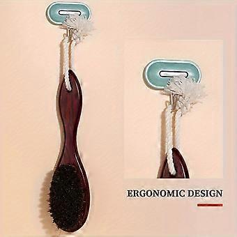 Vintage Pure Horsehair Beard Brush with Wooden Handle, Black Bristle Grooming Brush for Hair and Beard Care, Father's Day Gift