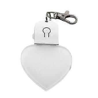 Portable Sublimation Ornament Blanks Keyrings Pendant Practical Heart Shaped LED Light Pendant Keychain compatible with Men Women