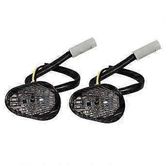 1 par ravfarvet LED blinklys indikatorlampe indbygget til Yamaha YZF R1 R6 R6S røgfarvet
