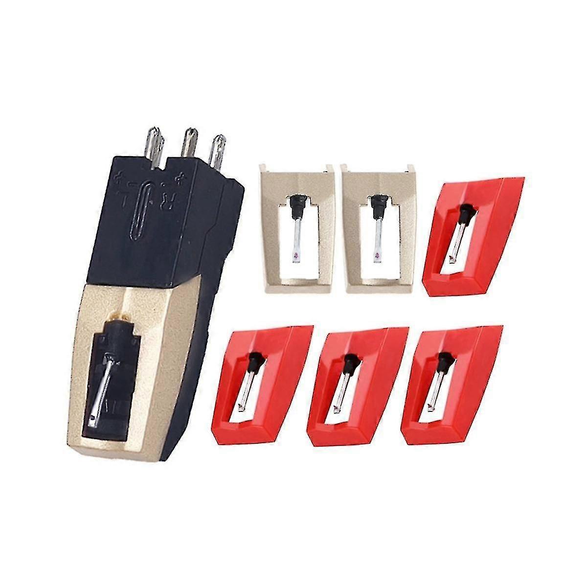 6pcs Record Player Needle,record Player With Diamond Stylus Replacement compatible Recording Player Turnta-E