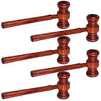 Brauner hölzerner Richterhammer zur Dekoration, 5-teiliges Rollenspiel-Spielzeug