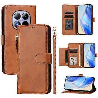 for Xiaomi Redmi Note 15 4G/5G Wallet Case PU Leather Flip Cover Full Protective Card Slots Zipper Wrist Strap Kickstand