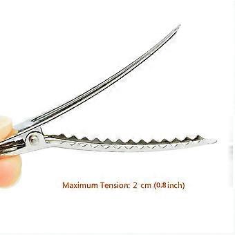 100 Presilhas de Cabelo Prateadas em Metal com Formato de Jacaré, Bico de Pato, para Dividir o Cabelo, Laços e Presilhas para Cabelo - Acessórios para Salão de Cabeleireiro - Faça Você Mesmo