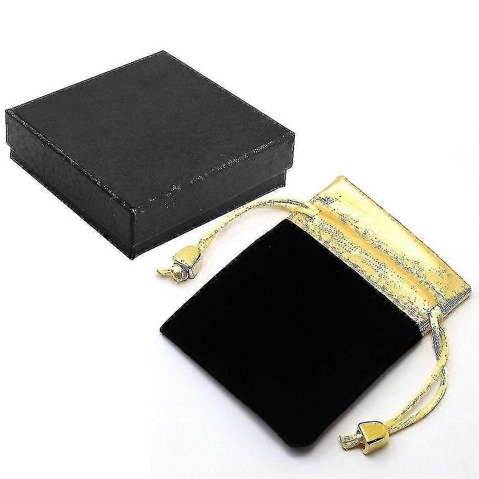 Square Black Pocket Watch Box Paper Case