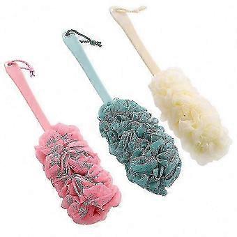 3 Pack Long Handle Shower Brush, Soft Nylon Back Scrubber & Exfoliating Loofah