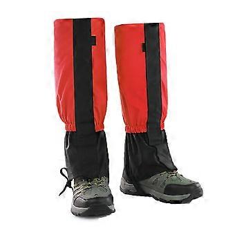 Waterproof Hiking Gaiters for Men and Women, Lightweight Adjustable Windproof Leg Gaiters Red