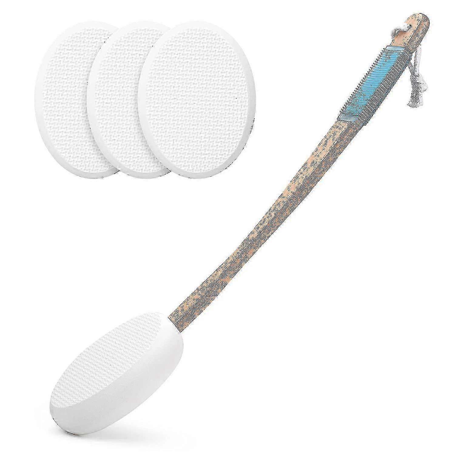 Back Lotion Applicator with 4 Replaceable W Pads