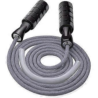 Professionelles, gewichtetes Baumwoll-Springseil fürs Training, verstellbar, verwicklungsfrei mit Kugellagern, geeignet für Cardio- und Ausdauertraining.