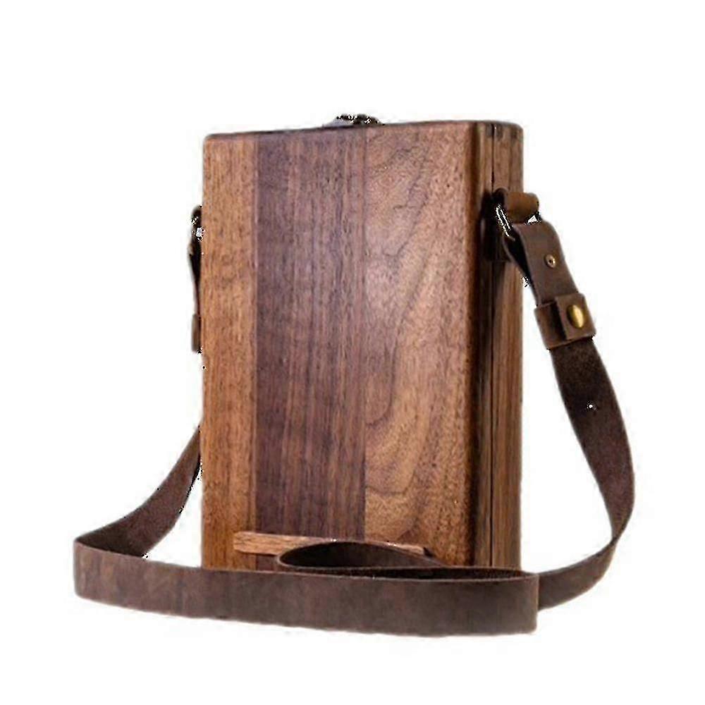 Walnut Wooden Messenger Briefcase