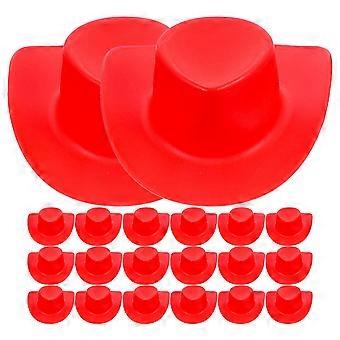 Mini Doll Hats Plastic for Decor 20Pcs Mini Western Cowboy Hats