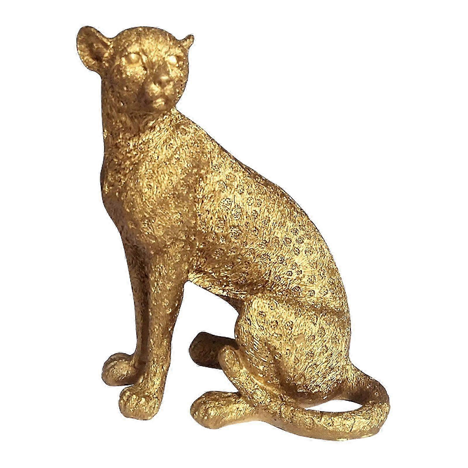 Squatting Leopard Resin Ornament