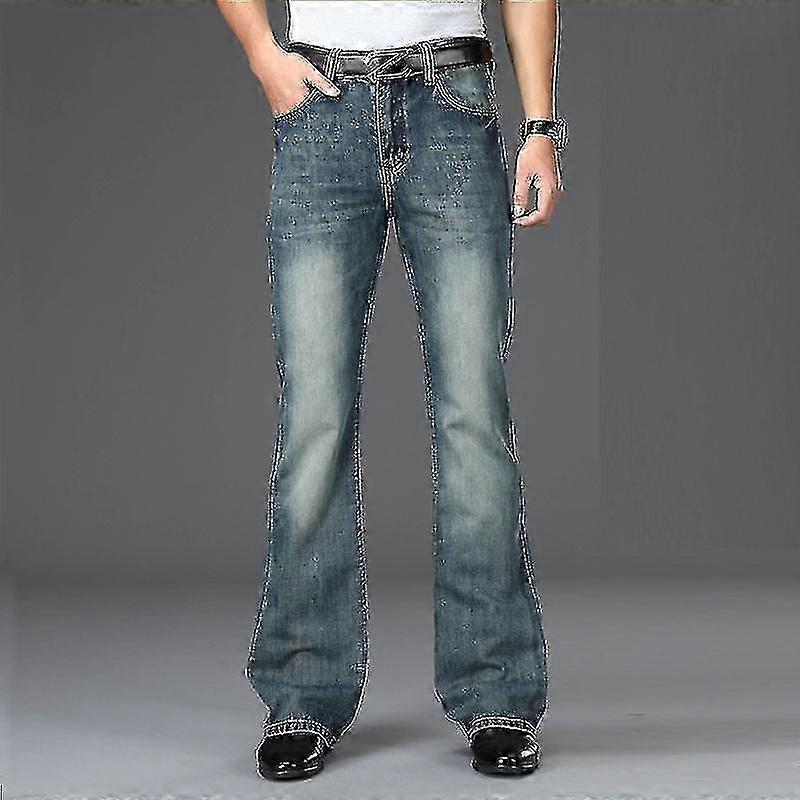 Spring Flared Jeans Men Boot Cut Denim Pants Comcompatible withtable Slightly