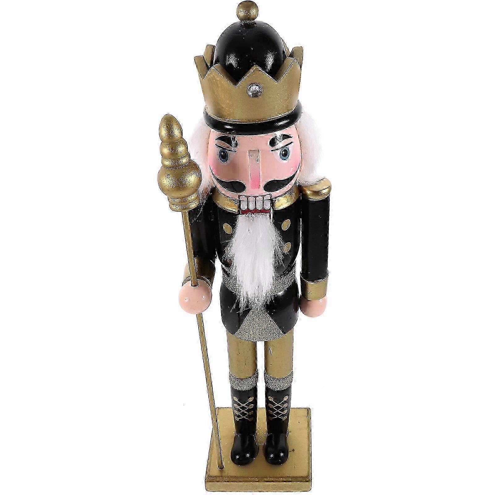 Desktop Wooden Nutcracker Decor Christmas Nutcracker Ornament 3Pcs