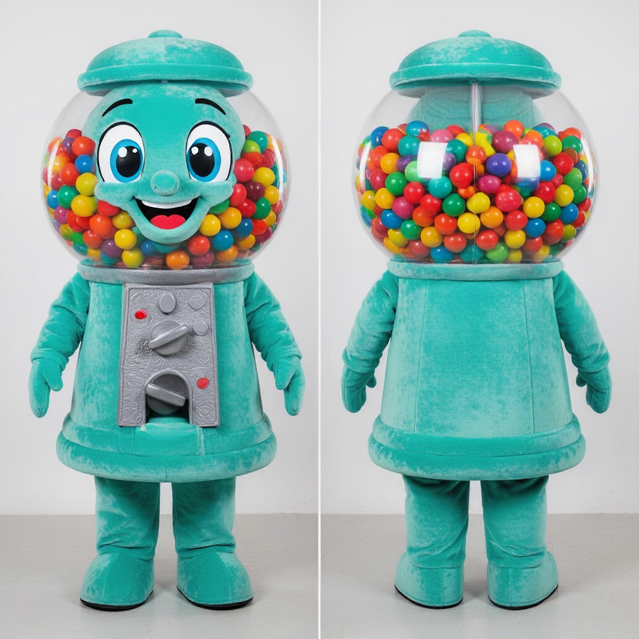 MASTICOT Teal Rounded Gumball Machine Mascot
