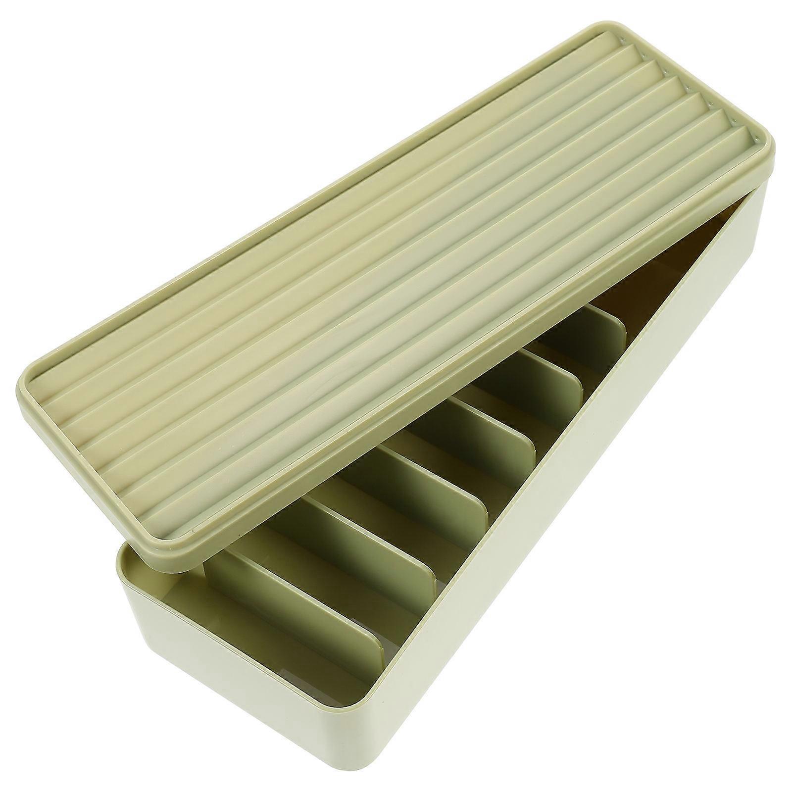 Cable Storage Box Multi-Grid Holder for Organization 2Pcs Dust-Proof Case