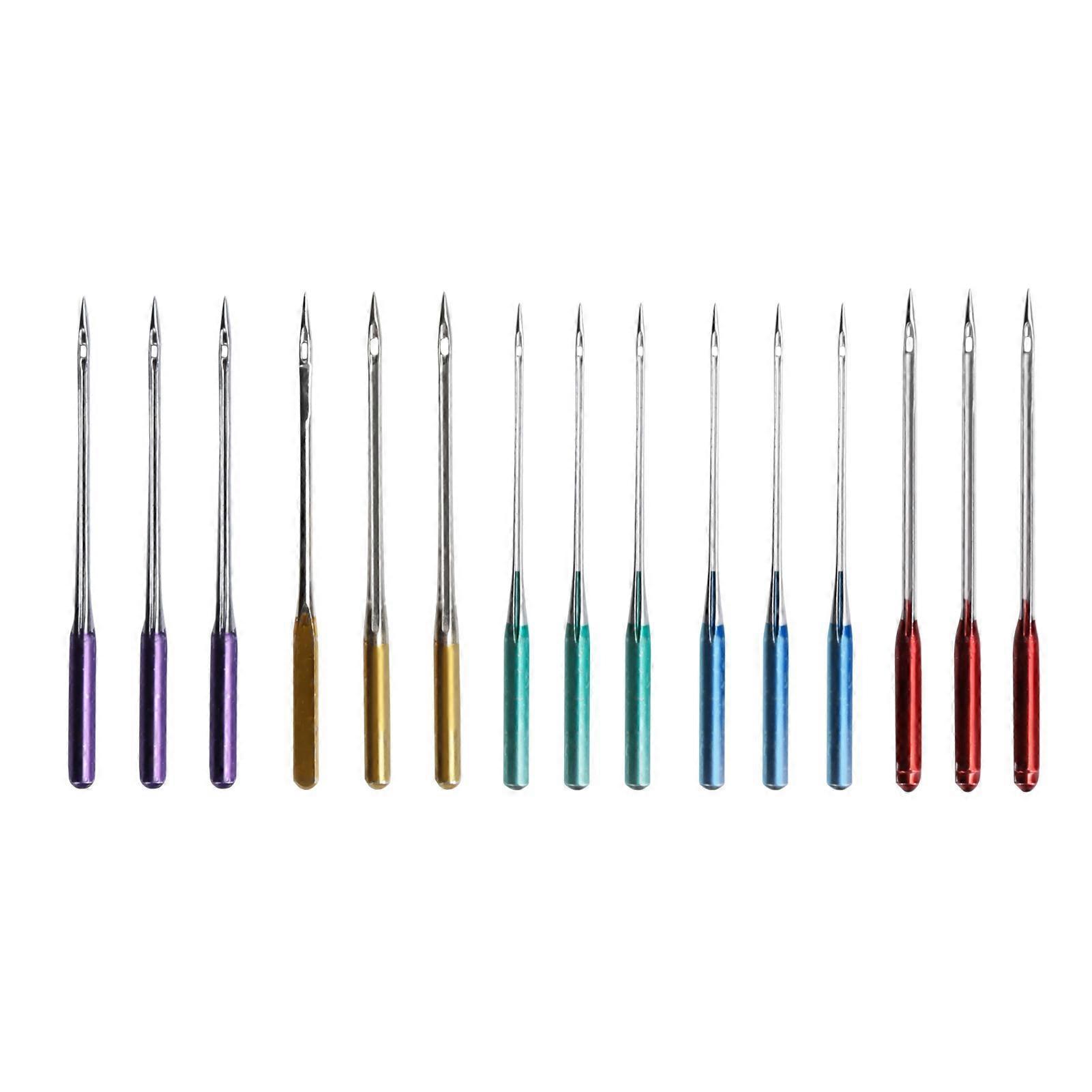 15Pcs Sewing Machine Needle AntiJumping Regular Point Replacement with Separate Storage Box