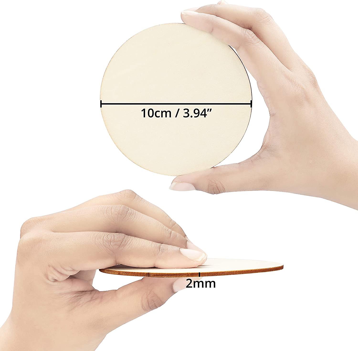 Raw Wood Discs (pack Of 25) - 10 Cm Wood Slice With 2 Mm Thickness - Natural Wood Log For Your Decorations, Hobbies, Labels, Coasters, Ornaments, Diy