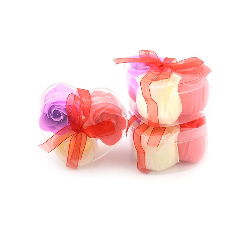 3pcs/box Colorful Scented Petal Bath Body Paper Soap Rose Flower Favor Decor