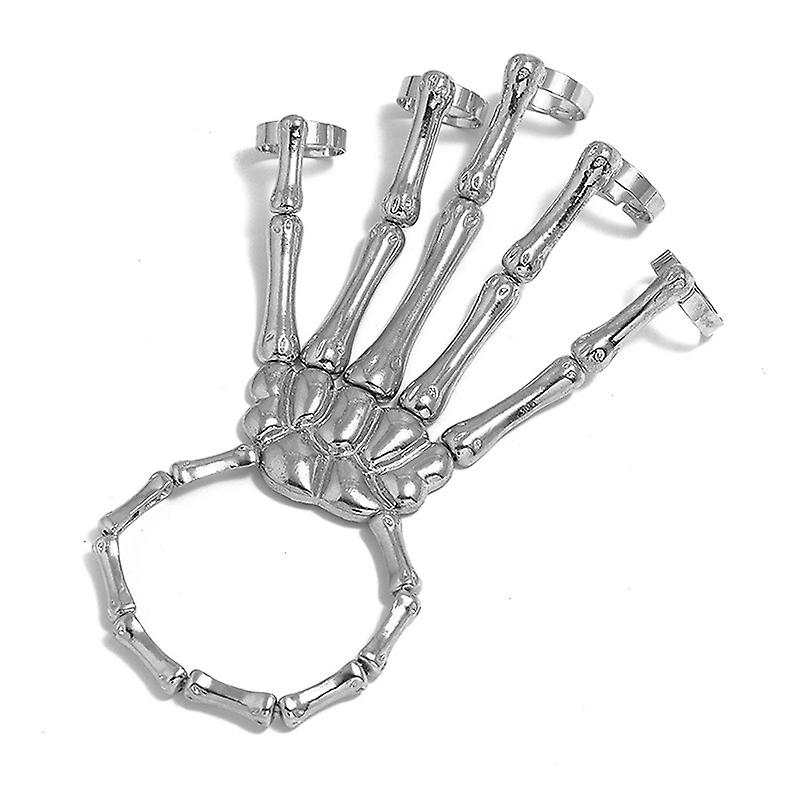 Steam Punk Bracelet Gothic Hand Skull Skeleton Adjustable Bangles Jewelry