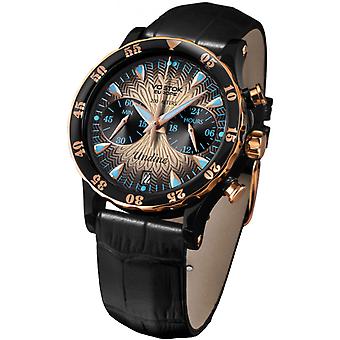 Undine analoog kwartshorloge voor dames met armband van koeienhuid VK64-515E627