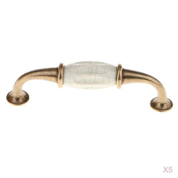 5 Pieces Vintage Elegant Cabinet Pull Knobs Door Handle #8 96mm Hole Pitch