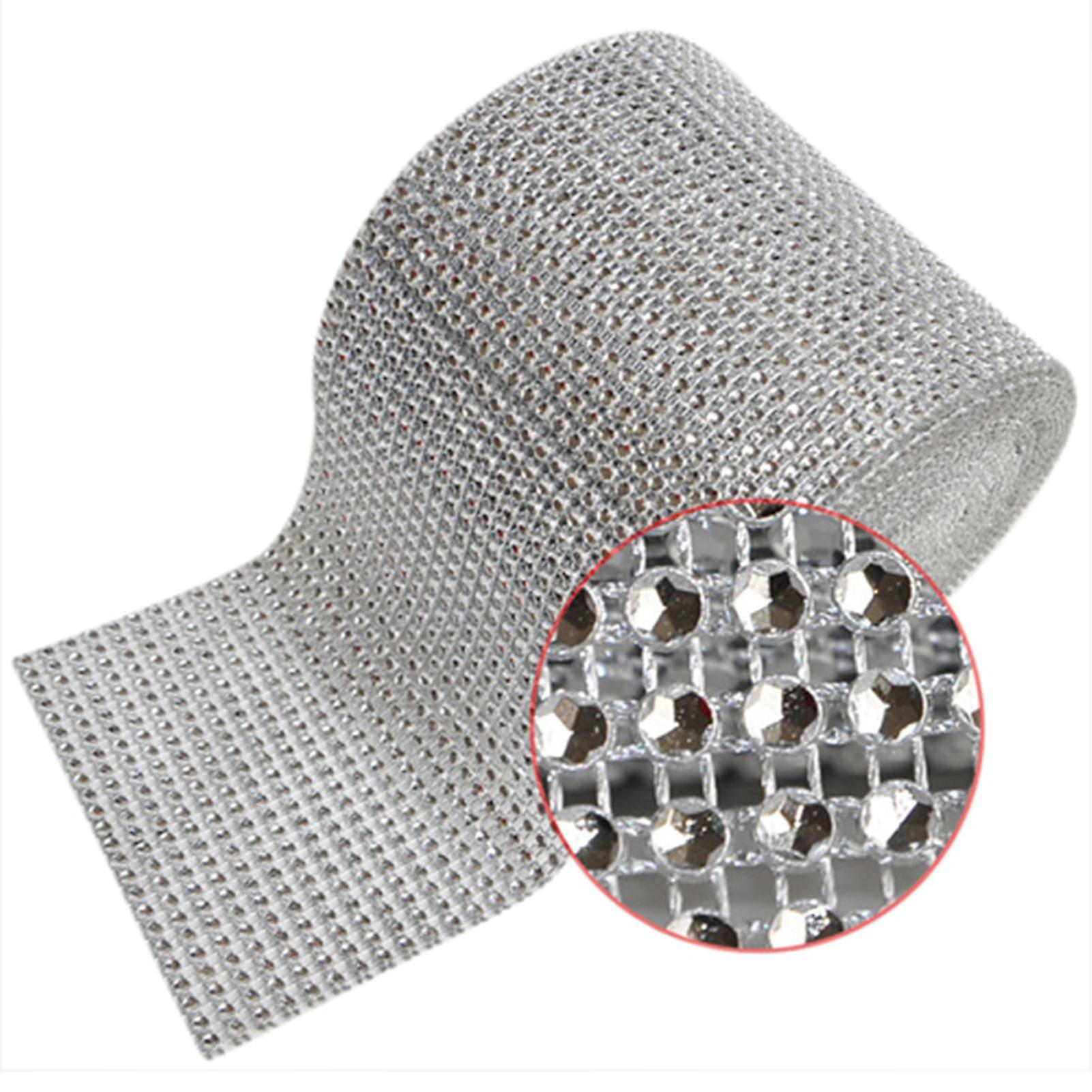 1 Αυλή Sparkle Rhinestone Πλαστική Κορδέλα Ρολό Πλέγμα Wrap Διακόσμηση Γάμου