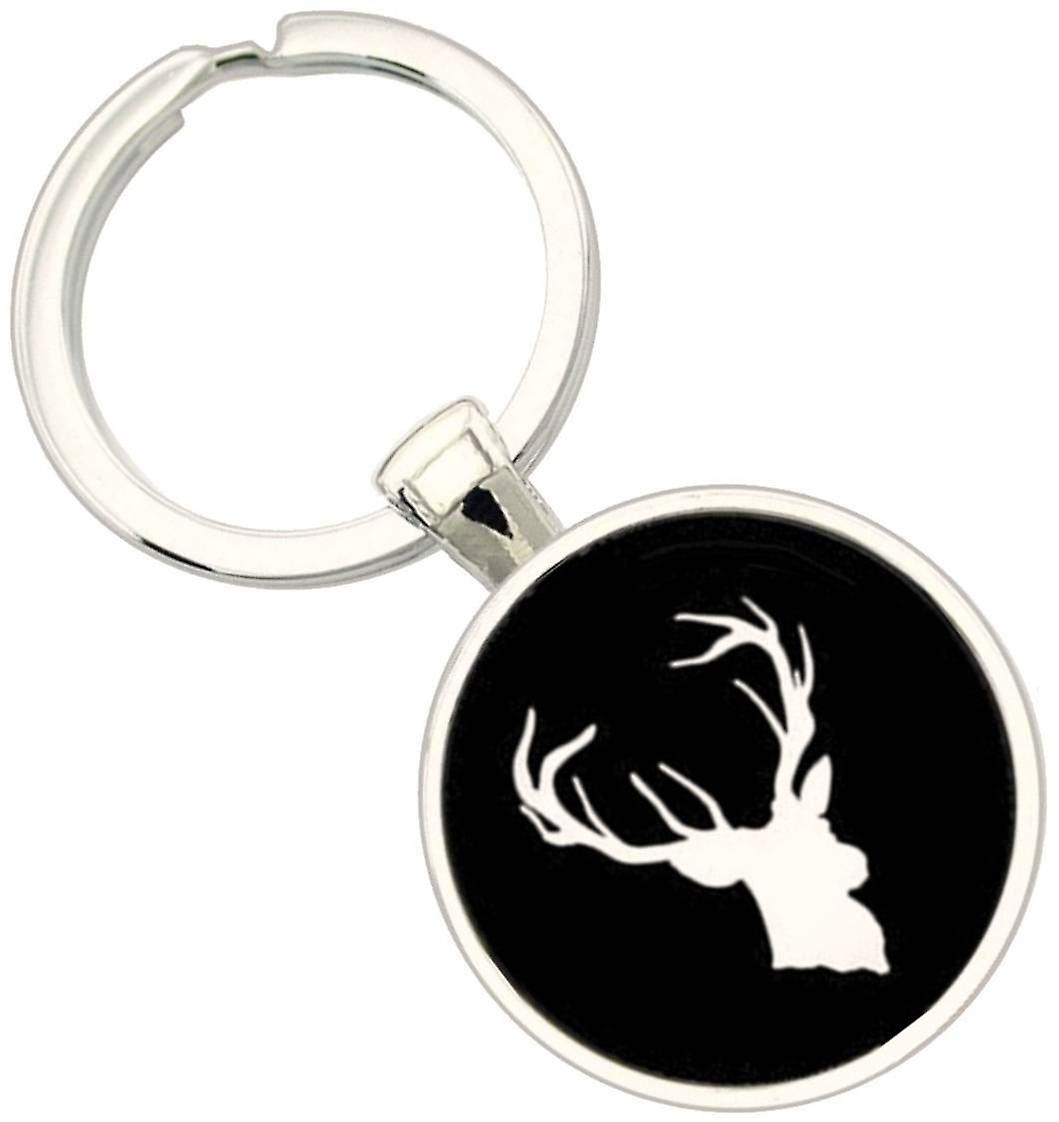 Bassin and Brown Stag Key Ring - Black/White