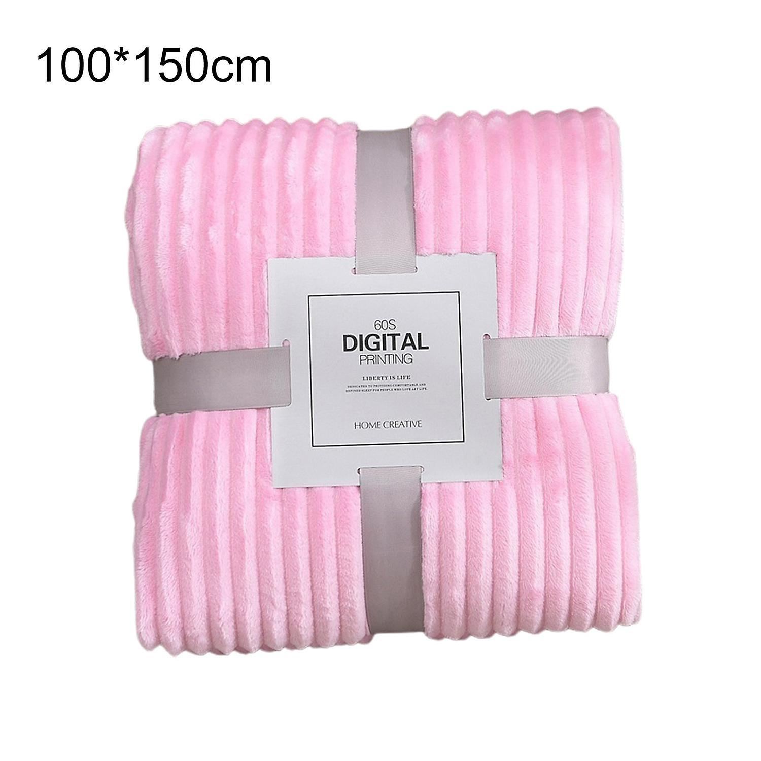 ZHOUBA Skin-friendly Soft Throw Blanket Polyester Air Conditioned Blanket for Sofa