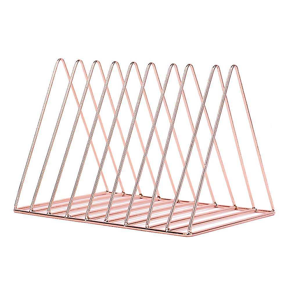1 Pc Desktop Bookshelf Minimalist Triangle Metal Creative Book Organizer File Holder For Office Scho