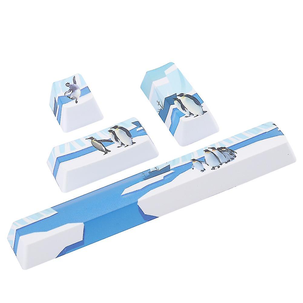 Penguins Pattern Keycaps Kit 4Pcs PTB Space ESC Enter Numpad