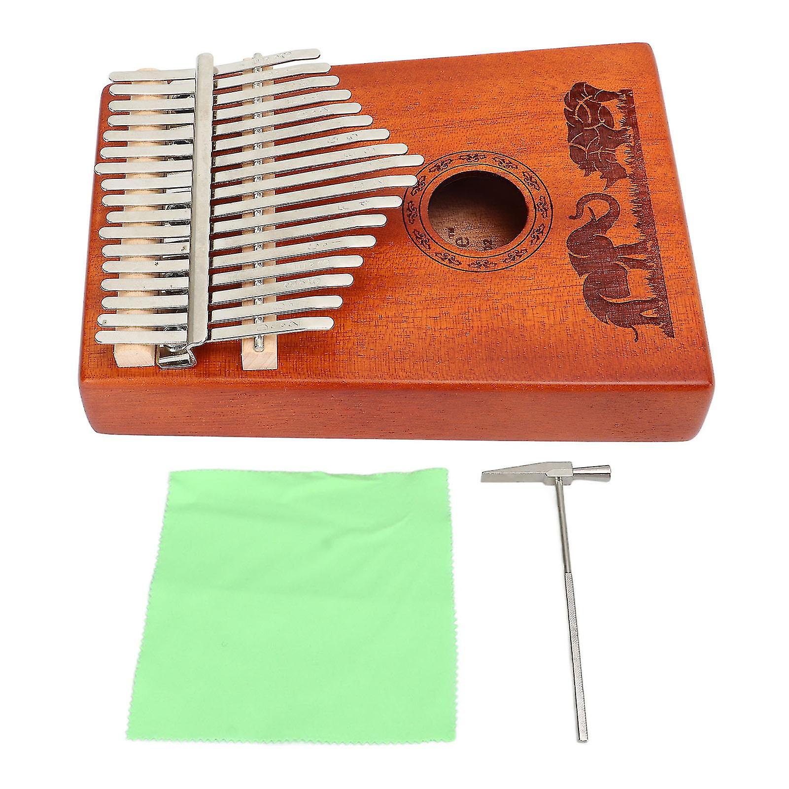 Thumb Piano Kalimba 17 Keys Finger Playing Instrument with Hammer Kit Set for Kids