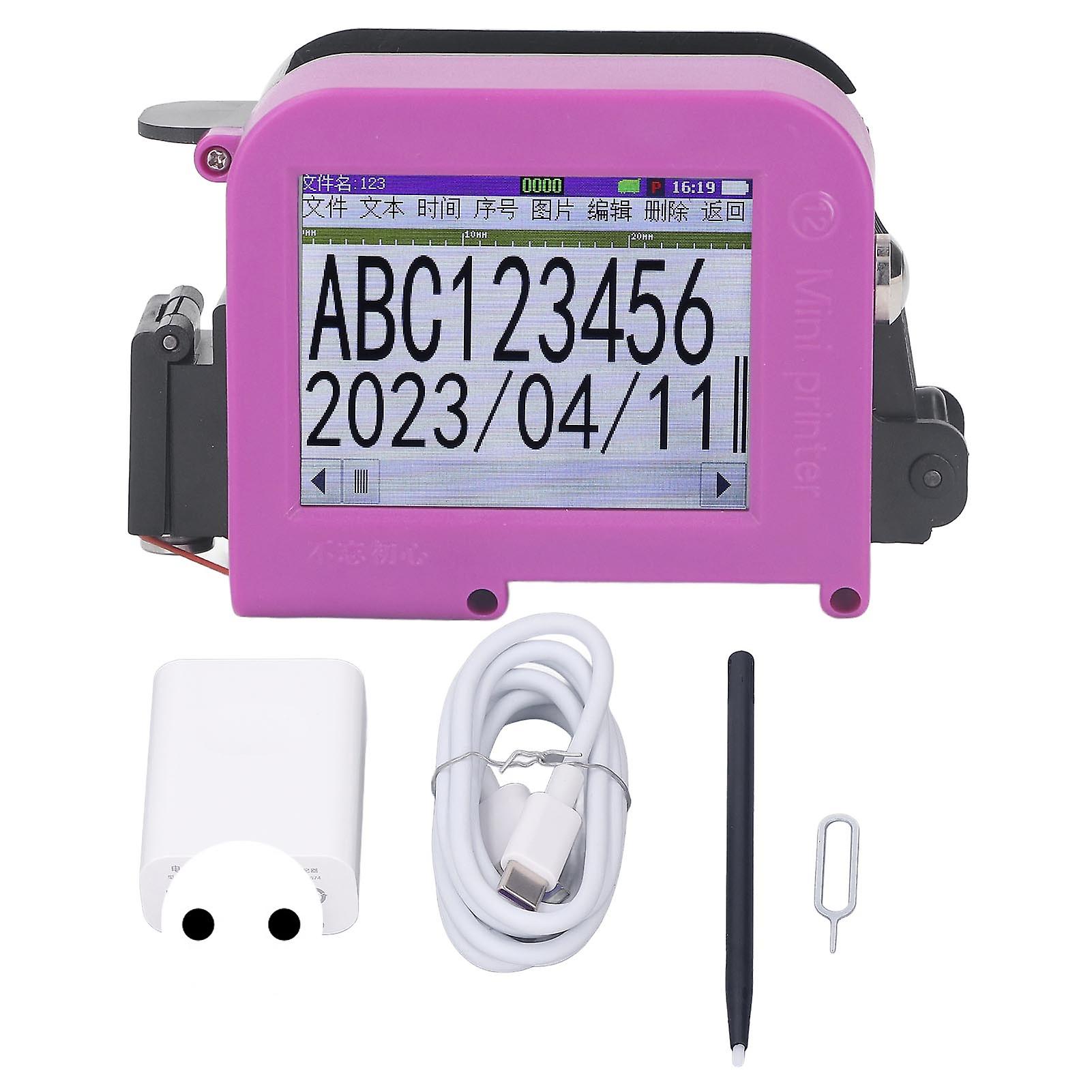 Handheld Inkjet Printer Portable LED Touch Screen Inkjet Coder for Logo Date Label 100240V No Cartridge