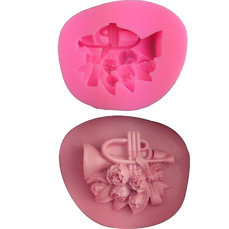 ケーキパン金型サックスチューリップ花形アロマセラピー石膏金型2個